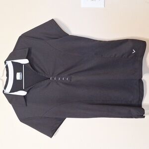 Women's Callaway Large black and white collared slim fit short sleeve golf shirt